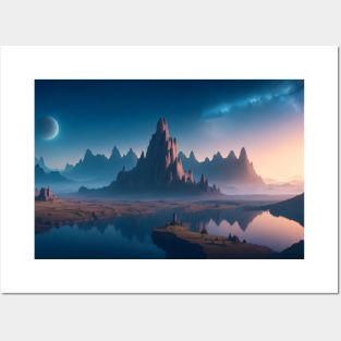 Natural landscape on another planet Posters and Art